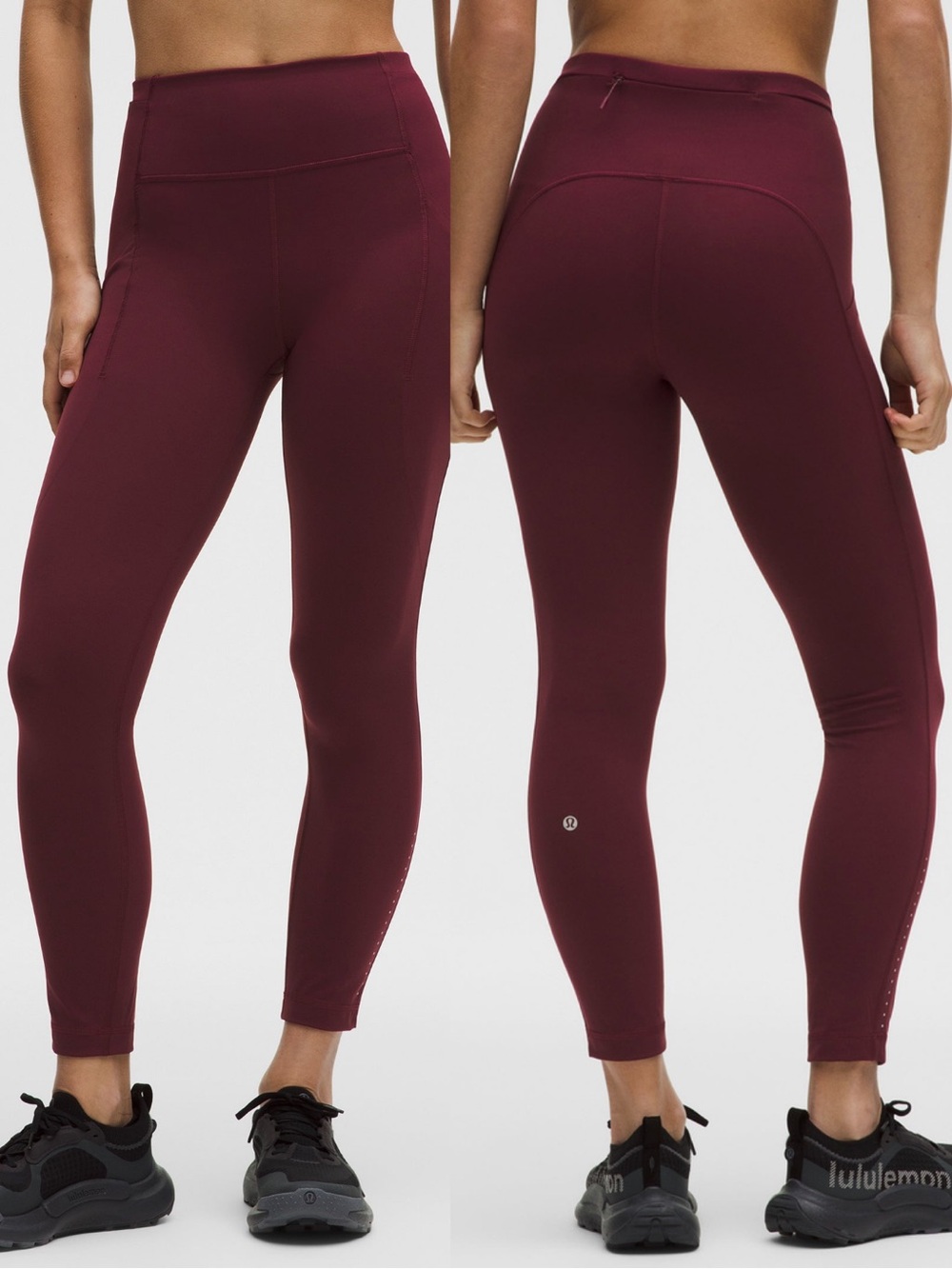Lululemon Wunder Train High Rise 28 Burgundy Leggings Size 2 Yoga Gym